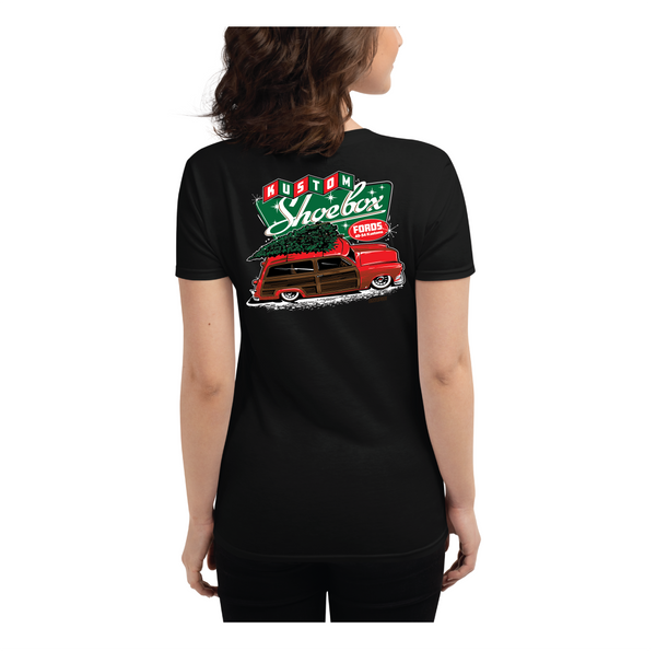 Kustom Shoebox Ford Library - Holiday - Women's Black Short Sleeve T-Shirt