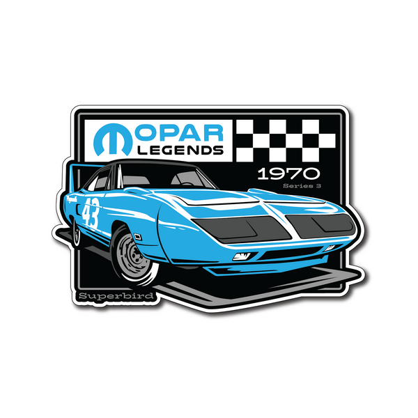 Mopar Legends Sticker #3 - Petty Blue Super Bird Sticker