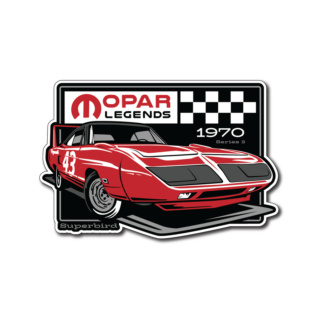 Mopar Legends Sticker #3 - Tor Red Super Bird Sticker