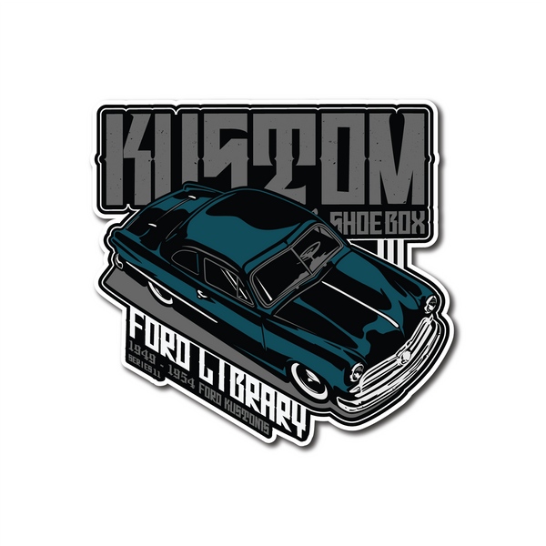 Kustom Shoebox Ford Library - 11 Blue Box Sticker