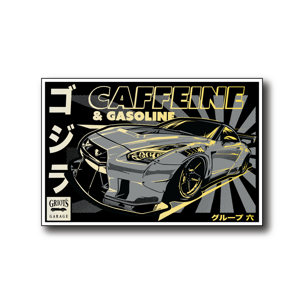 Griot's Garage - Caffeine & Gasoline GTR Sticker