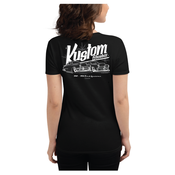 Kustom Shoebox Ford Library - 15 Deuce -  Women's Black Short Sleeve T-Shirt