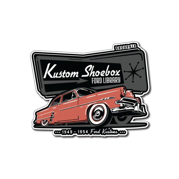 Kustom Shoebox Ford Library - 09 Coral 53 - Sticker