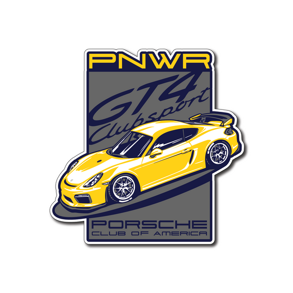 Pacific Northwest Region - February 2021 Die-Cut Sticker - Yellow GT4