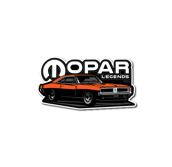 Mopar Legends Sticker #2 - Orange Charger Sticker